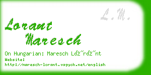 lorant maresch business card